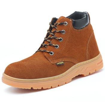 Παπούτσια Ασφαλείας Με Υψηλό Άνω Μέρος, Μεταλλική Προστασία Δακτύλων, Δέρμα Σουέντ, Αντι-Σπασί, Αντι-Διάτρησης