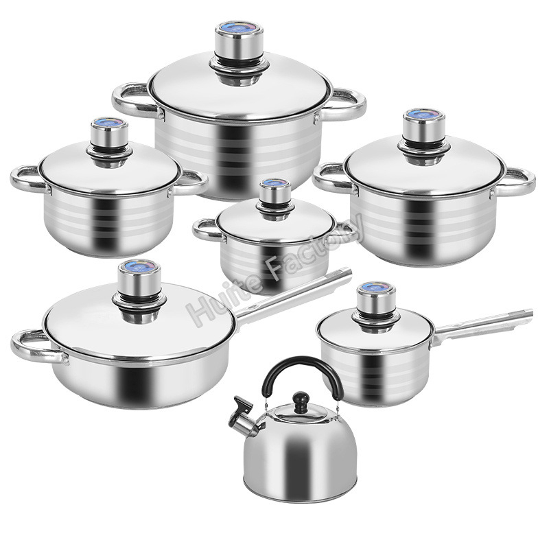 Romcaper Δώδεκα μερών σετ κατσαρολών με γυάλινα καπάκια, αντικολλητική επίστρωση, κατασκευή από ανοξείδωτο χάλυβα 410/430, συμβατή με όλες τις εστίες