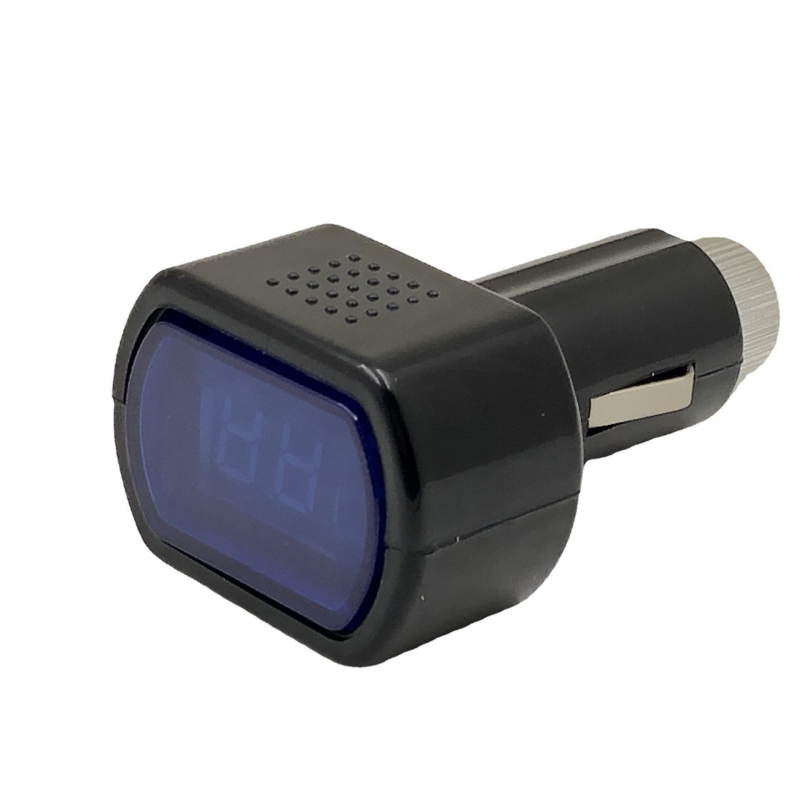 Мини волтметър за автомобил с подсветка, стил запалка, мониторинг на напрежението