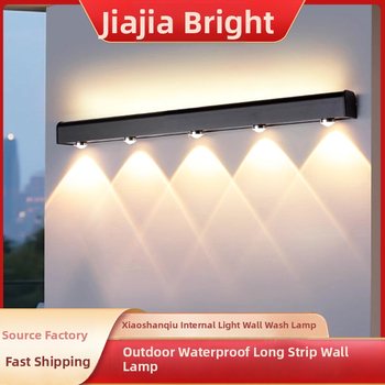 Vonkajšie dlhé stenové svetlo s 90 LED, 165–265V, 3000K, IP54, hliníkový plášť