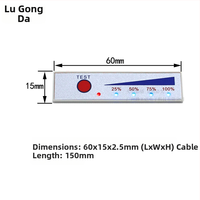 LGD 2-5S lítium batériový balík percentuálny indikátorový panel, zobrazenie 0-60V, -10°C až 65°C