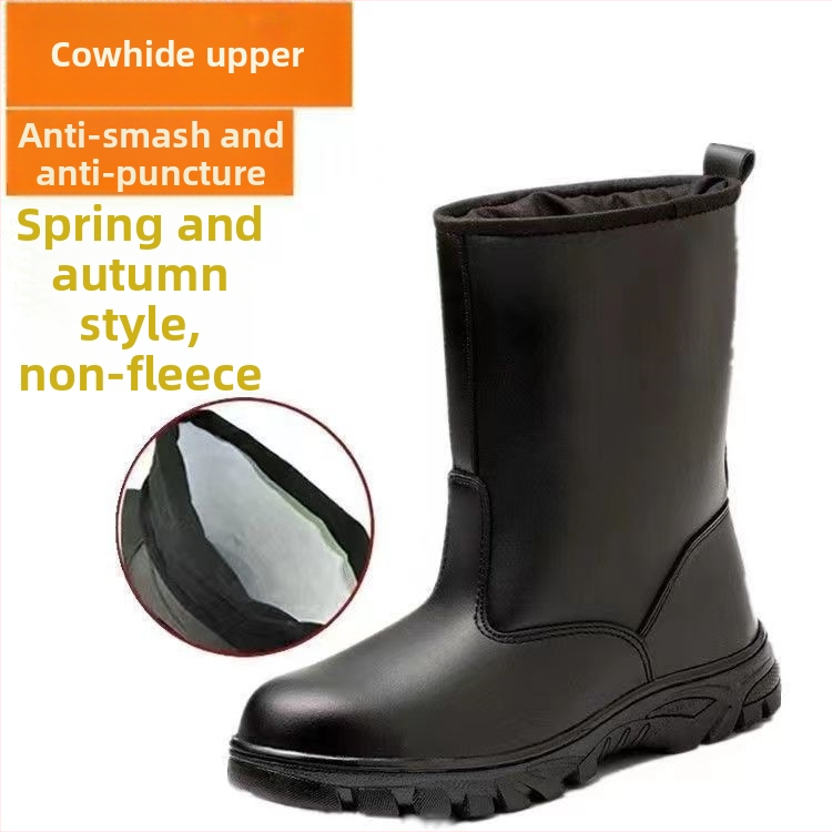 Pracovné ochranné topánky z Ultrafiber kože + plátna, stredne vysoké, ochrana proti nárazu a prepichnutiu (Materiál: Ultrafiber Leather + Canvas; Horná časť: Mid-Top; Typ: Anti-Smash Anti-Puncture)