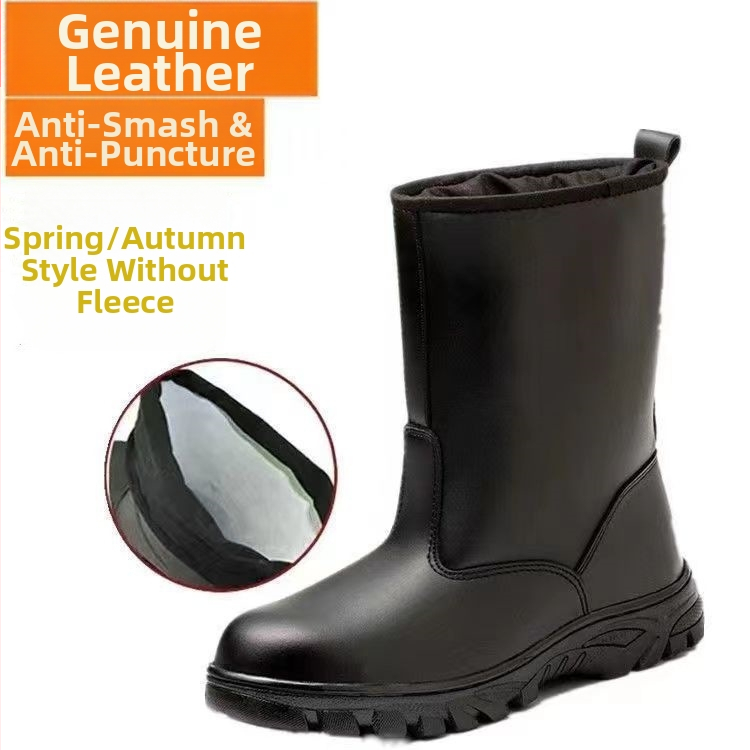 Pracovné ochranné topánky z Ultrafiber kože + plátna, stredne vysoké, ochrana proti nárazu a prepichnutiu (Materiál: Ultrafiber Leather + Canvas; Horná časť: Mid-Top; Typ: Anti-Smash Anti-Puncture)