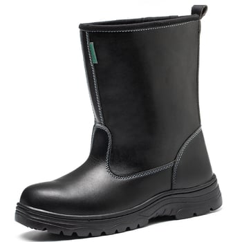 Pantofi de protecție cu gleznă înaltă, protecție antișoc și anti-perforație, vârf din oțel, rezistenți la uleiuri, acizi și alcalii, din piele microfibră