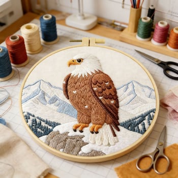 Hímzőkészlet – Sas minta, 100% pamut, testreszabható, Mona Lisa Royal