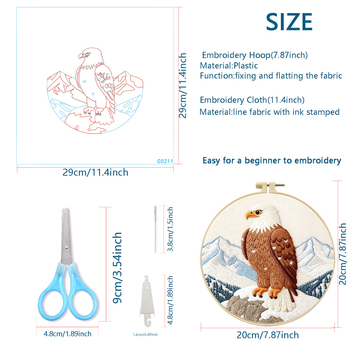 Hímzőkészlet – Sas minta, 100% pamut, testreszabható, Mona Lisa Royal