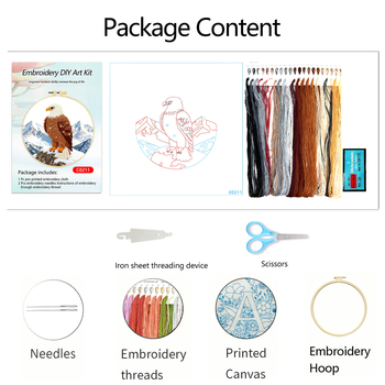 Hímzőkészlet – Sas minta, 100% pamut, testreszabható, Mona Lisa Royal