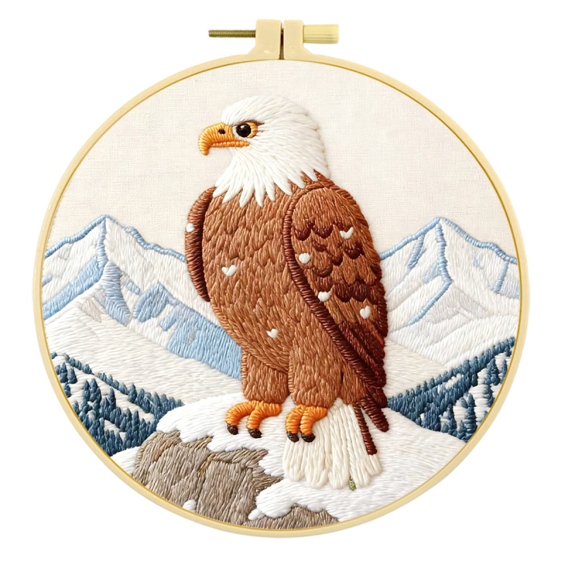 Hímzőkészlet – Sas minta, 100% pamut, testreszabható, Mona Lisa Royal