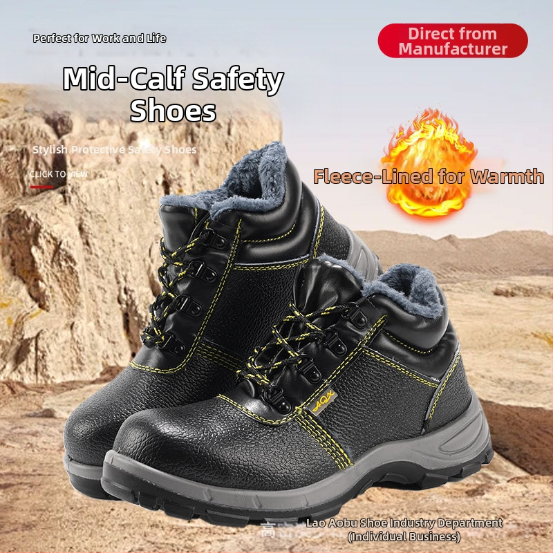 Pánska pracovná obuv s ochranou proti nárazu a perforácii, nízky strih, oceľová špička, mikrovlákno hovädzej kože druhého vrstvenia