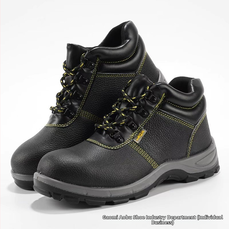 Pánska pracovná obuv s ochranou proti nárazu a perforácii, nízky strih, oceľová špička, mikrovlákno hovädzej kože druhého vrstvenia