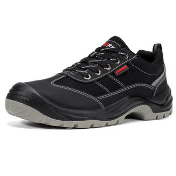 Langmeng Pantofi de Protecție din Piele pentru Muncă, Vârf din Oțel, Anti-Perforație, Antiderapant, Talpă Joasă