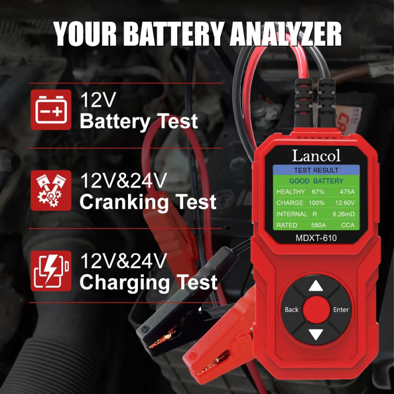 MDXT-610 Μετρητής εσωτερικής αντίστασης μπαταρίας αυτοκινήτου – Υψηλής ακρίβειας μέτρηση τάσης και αντίστασης