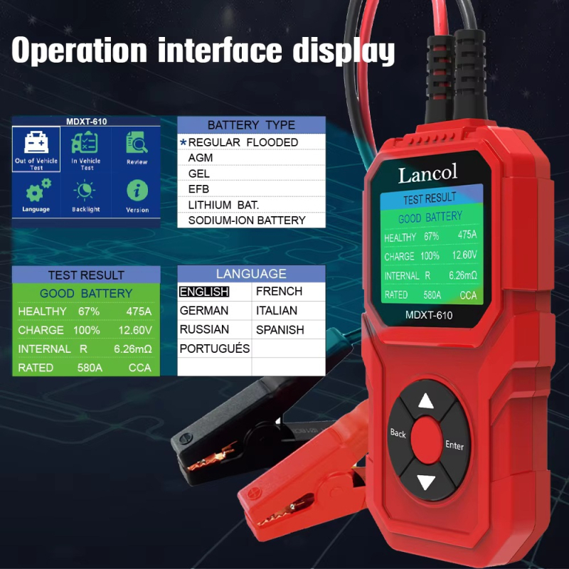 MDXT-610 Μετρητής εσωτερικής αντίστασης μπαταρίας αυτοκινήτου – Υψηλής ακρίβειας μέτρηση τάσης και αντίστασης