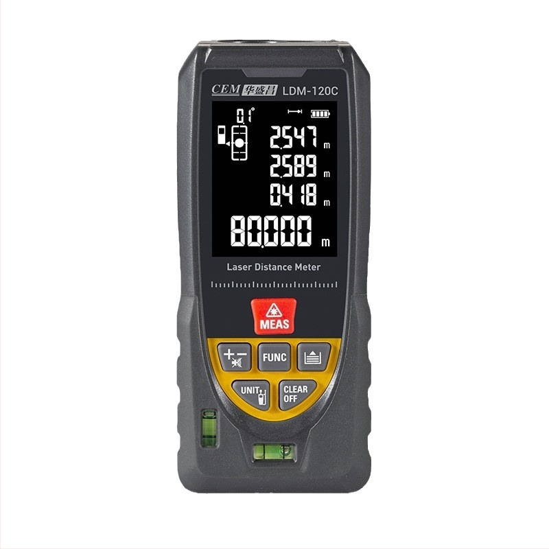 LDM-100C laserový merač vzdialenosti, rozsah 0,05–100 m, presnosť ±1,5 mm, napájanie 2×1,5 V batérie, hmotnosť 135 g