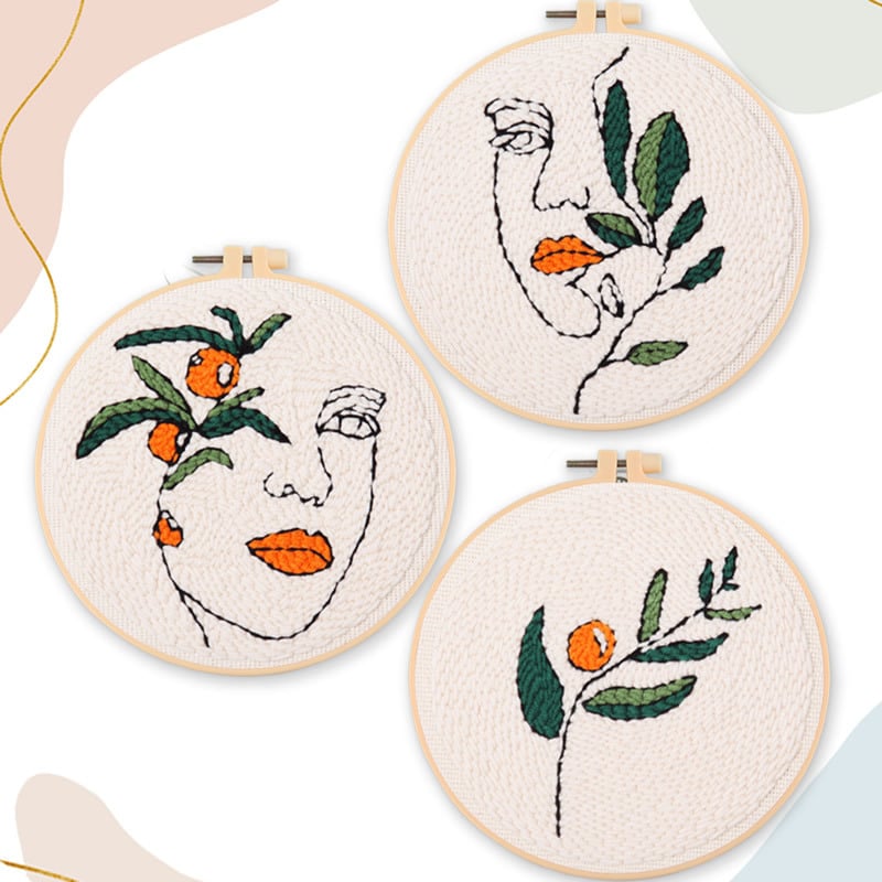 Ručno izrađen punch needle komplet — DIY paket materijala za vunenu sliku