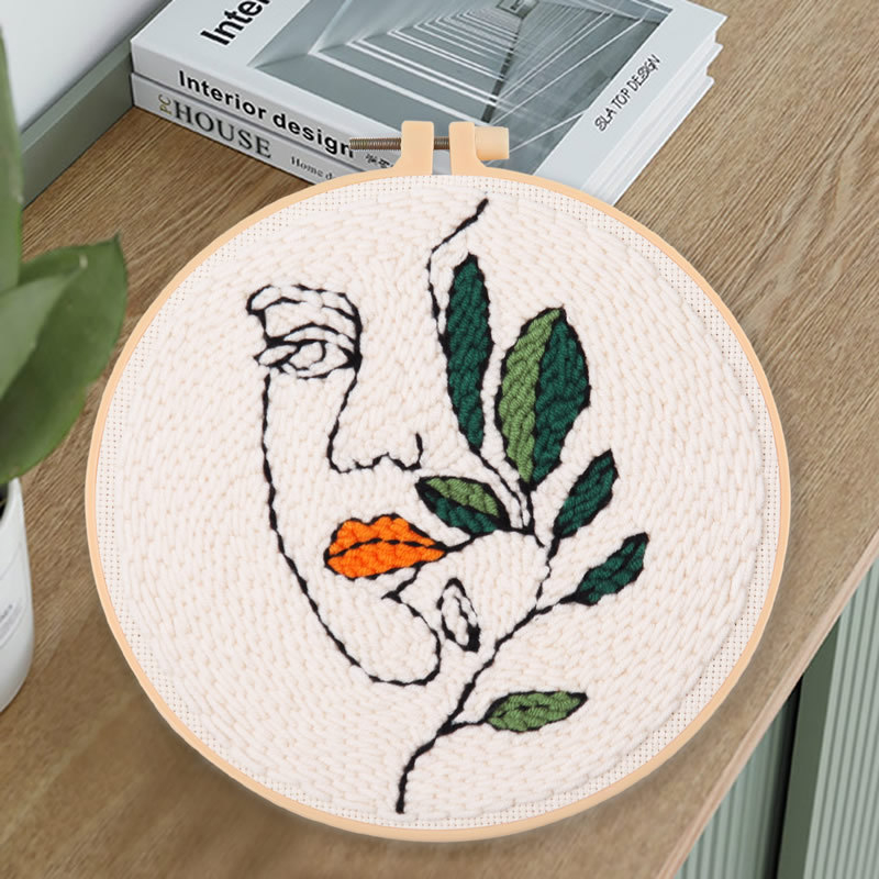 Ručno izrađen punch needle komplet — DIY paket materijala za vunenu sliku