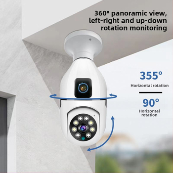 Unutarnja WiFi kamera za žarulju E27 - 1080P, 4mm objektiv, noćni vid, IR 20m, 5V