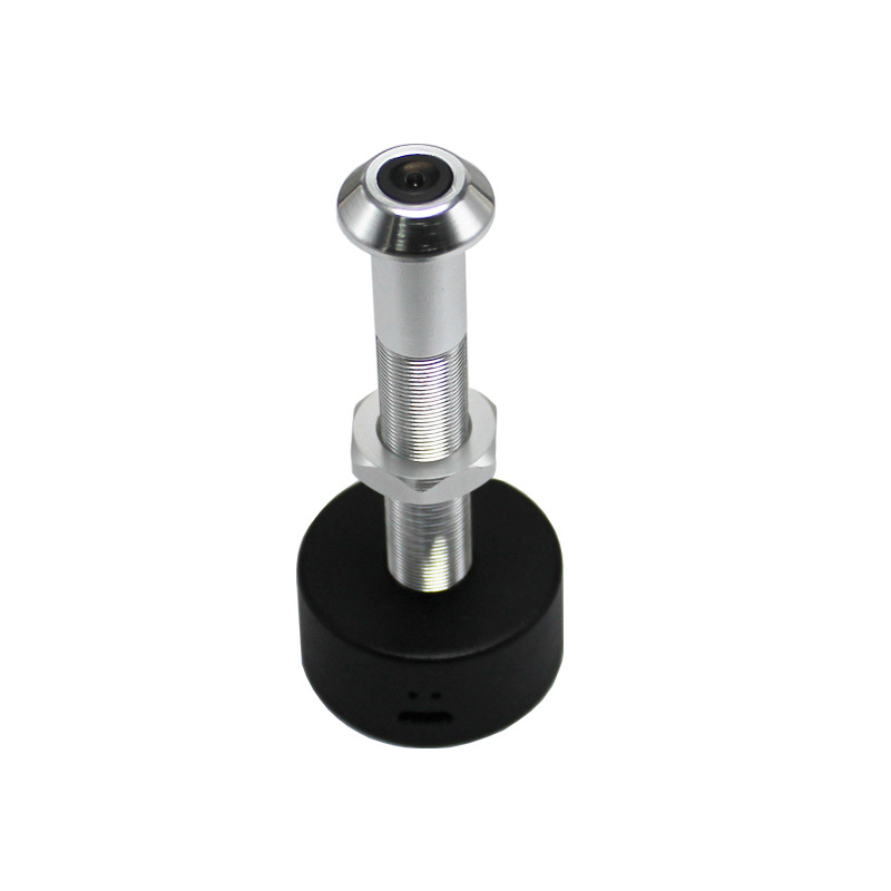 IP cameră pentru ușă cu obiectiv fisheye de 180°, 1080P, 0.001 lx, alimentare 5V, carcasă din aliaj de aluminiu