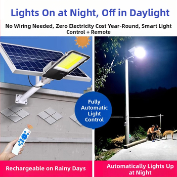 Prenosno solarno ulično svjetlo – IP67, LED izvor, 100 W, trajanje osvjetljenja 6–12 sati, daljinsko upravljanje