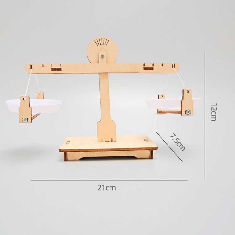 DIY STEM set s ravnotežnom vaga — drveni materijal, praktični znanstveni eksperimenti za djecu i učenike 7–14 godina