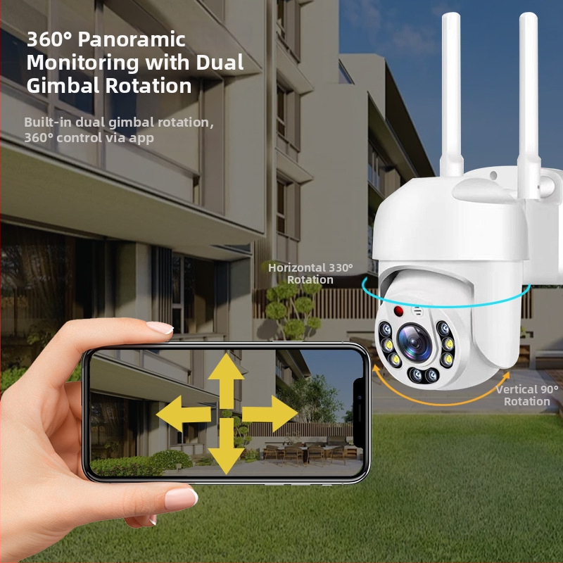 1080P bezdrôtová WiFi kupolová kamera s nočným videním, vnútorné/vonkajšie použitie, montáž na stenu alebo na strop, pan-tilt 355° vodorovne, 90° zvisle