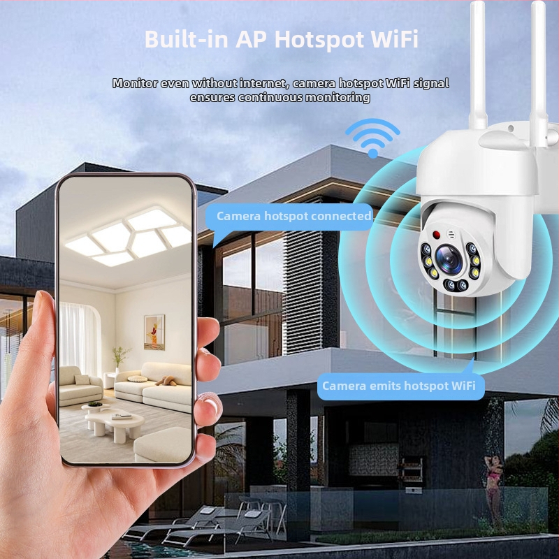 1080P bezdrôtová WiFi kupolová kamera s nočným videním, vnútorné/vonkajšie použitie, montáž na stenu alebo na strop, pan-tilt 355° vodorovne, 90° zvisle