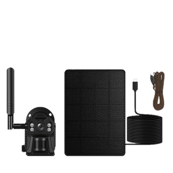 Cameră de vânătoare alimentată solar, 4G, cu recunoaștere AI a animalelor, vizionare nocturnă infraroșu și supraveghere 4K pentru exterior