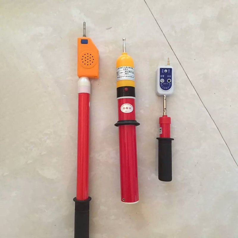 Detector de înaltă tensiune cu tijă de test, interval 10/35/110/220 kV, alarmă sonoră și vizuală, telescopică