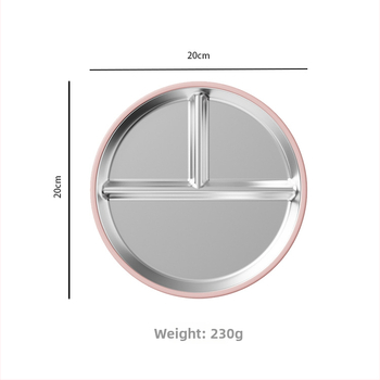 Kūdikių maitinimo lėkštė su trimis skyreliais, iš 304 nerūdijančio plieno, minimalistinio stiliaus, tinka nuo 6 mėnesių, vienas komplektas