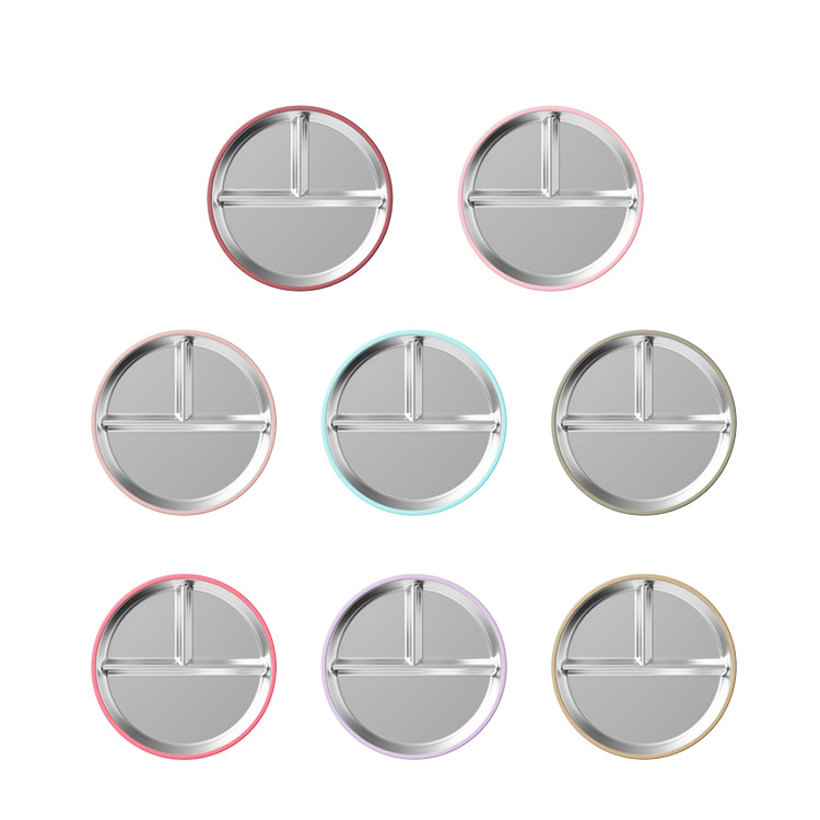 Kūdikių maitinimo lėkštė su trimis skyreliais, iš 304 nerūdijančio plieno, minimalistinio stiliaus, tinka nuo 6 mėnesių, vienas komplektas