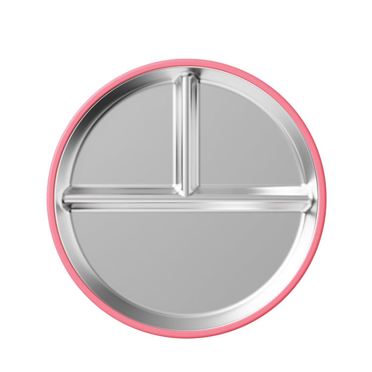 Kūdikių maitinimo lėkštė su trimis skyreliais, iš 304 nerūdijančio plieno, minimalistinio stiliaus, tinka nuo 6 mėnesių, vienas komplektas