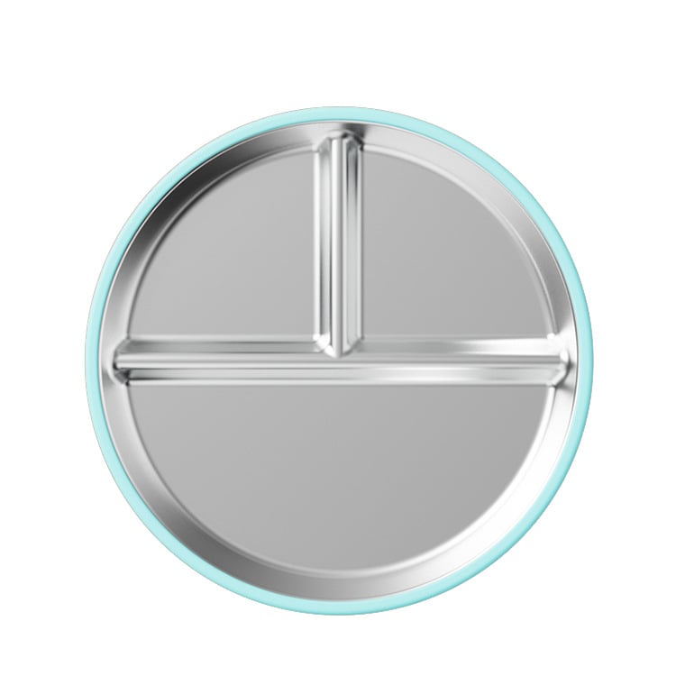 Kūdikių maitinimo lėkštė su trimis skyreliais, iš 304 nerūdijančio plieno, minimalistinio stiliaus, tinka nuo 6 mėnesių, vienas komplektas