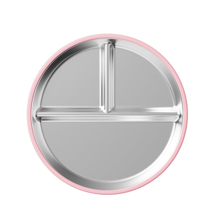 Kūdikių maitinimo lėkštė su trimis skyreliais, iš 304 nerūdijančio plieno, minimalistinio stiliaus, tinka nuo 6 mėnesių, vienas komplektas