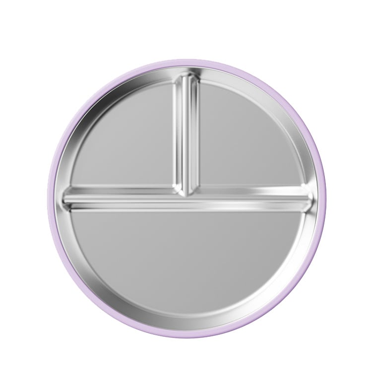 Kūdikių maitinimo lėkštė su trimis skyreliais, iš 304 nerūdijančio plieno, minimalistinio stiliaus, tinka nuo 6 mėnesių, vienas komplektas