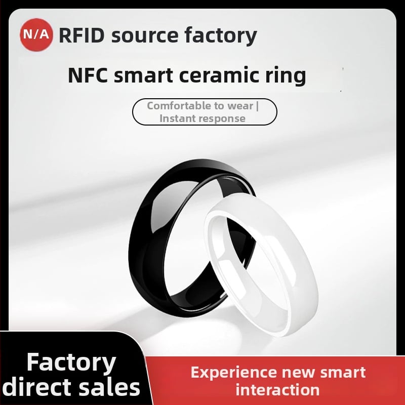 NFC keraamiline sõrmus kohandamisega, lasergraveering, erinevad stiilid