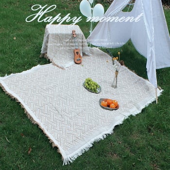 Patură de picnic pentru exterior, din amestec bumbac-poliester, model 06, pentru 1–10 persoane, nu este impermeabilă (este necesară o husă impermeabilă separată)