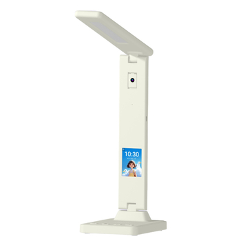 Lampă de birou cu monitor, cameră și voce AI pentru apeluri video (1080P, obiectiv 3,6 mm, vedere nocturnă IR până la 10 m, interval de operare -20°C până la 55°C, alimentare 12V)