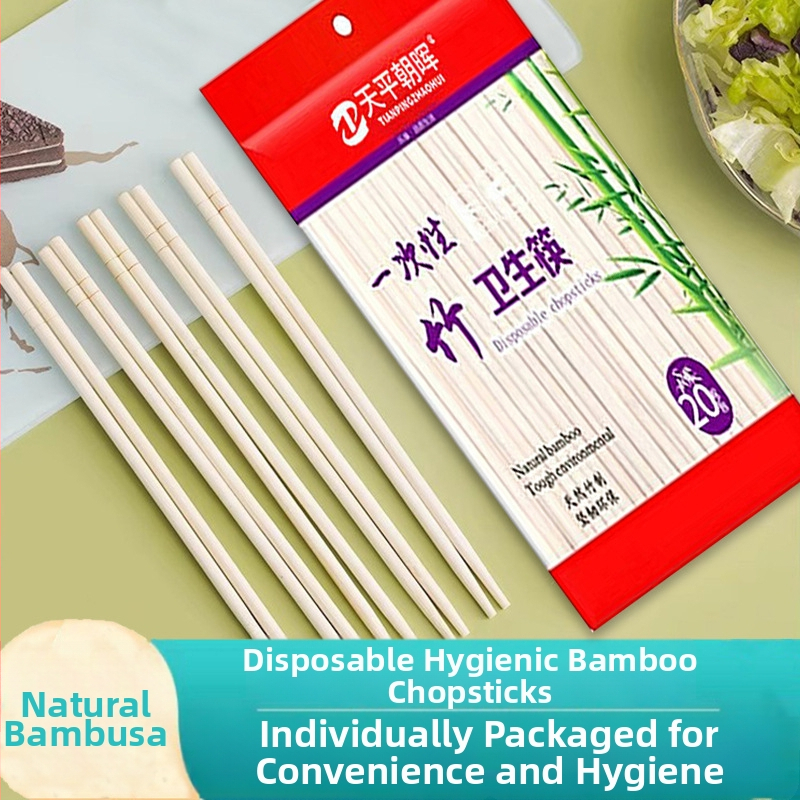 Jednorázové bambusové paličky na jedenie, jednotlivo balené pre dospelých, nový čínsky štýl