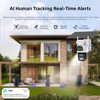 Cameră solară 4G cu viziune 360°, iluminare minimă 0,01 lux, -20 până la 55°C, utilizare în exterior