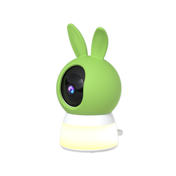 Monitor pentru bebeluți cu cameră HD, lampă de noapte, detecție temperatură și umiditate, control de la distanță prin aplicație și redare de cântece de leagăn, Wi-Fi dual-band