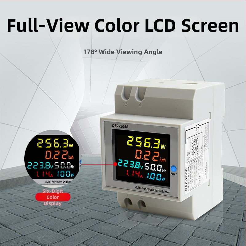 D52-2066 contor electric single-phase inteligent, watt-hour, montare pe rail DIN, curent 40–300 A (CT încorporat), tensiune 300 VAC