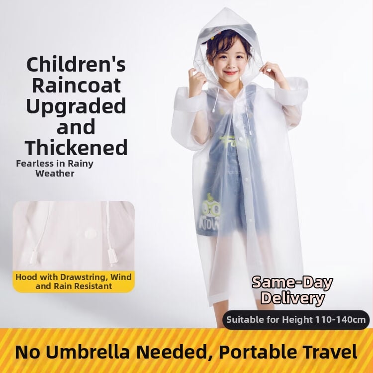 Παιδικό EVA αδιάβροχο poncho, παχύ ύφασμα, PU αδιάβροχο στρώμα, για πεζοπορία σε εξωτερικούς χώρους