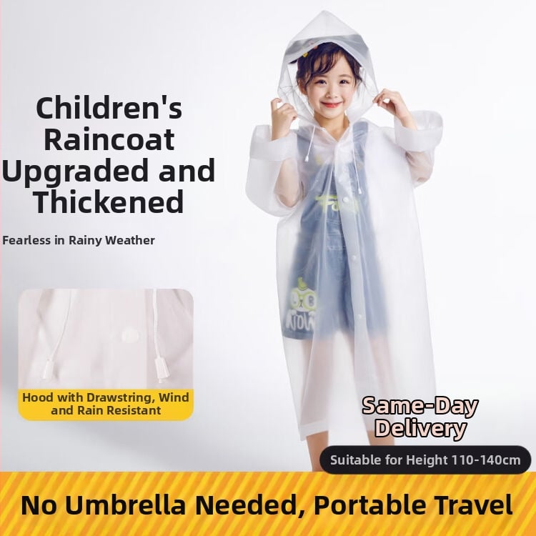Παιδικό EVA αδιάβροχο poncho, παχύ ύφασμα, PU αδιάβροχο στρώμα, για πεζοπορία σε εξωτερικούς χώρους