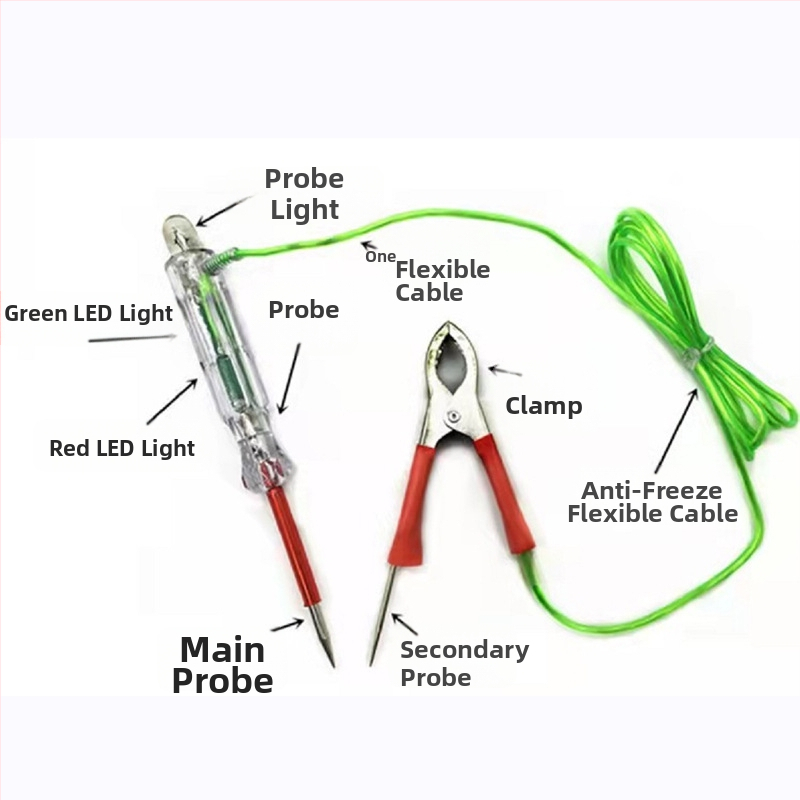 Automobilový tester elektrických obvodov s LED indikátorom, detekcia obvodov a zvukovo-vizuálna diagnostika