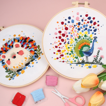 Σετ DIY Κεντήματος – Βαμβακερό Υλικό, Μοντέρνο Απλό Στυλ, Ευρωπαϊκό Αφηρημένο Θέμα Ζώων