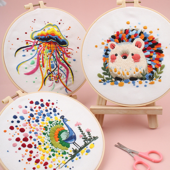 Σετ DIY Κεντήματος – Βαμβακερό Υλικό, Μοντέρνο Απλό Στυλ, Ευρωπαϊκό Αφηρημένο Θέμα Ζώων