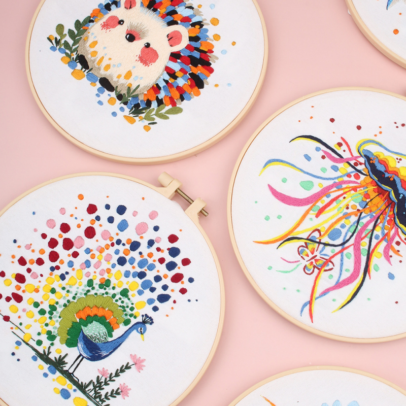 Σετ DIY Κεντήματος – Βαμβακερό Υλικό, Μοντέρνο Απλό Στυλ, Ευρωπαϊκό Αφηρημένο Θέμα Ζώων