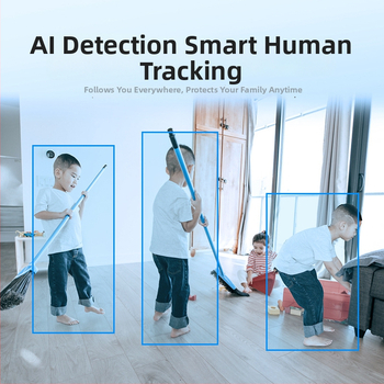 Cameră wireless Wi‑Fi pentru interior cu recunoaștere facială AI, obiectiv 4 mm, vedere IR nocturnă de până la 10 m, utilizare în interior, alimentare 5V