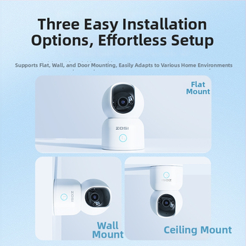 Cameră wireless Wi‑Fi pentru interior cu recunoaștere facială AI, obiectiv 4 mm, vedere IR nocturnă de până la 10 m, utilizare în interior, alimentare 5V