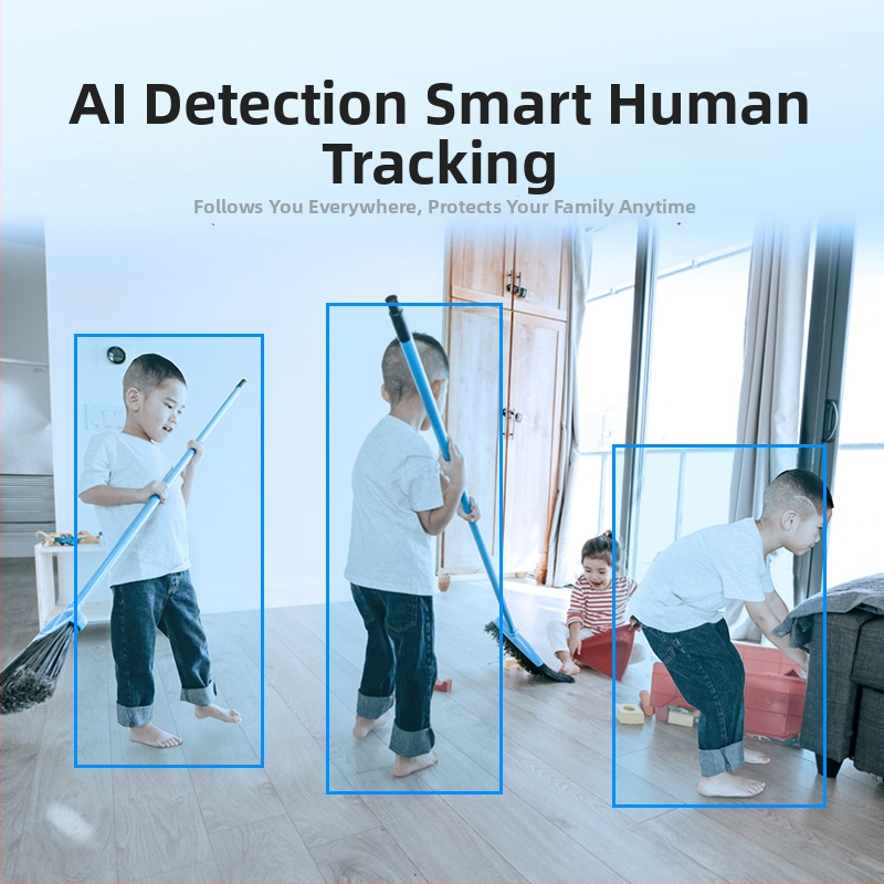 Cameră wireless Wi‑Fi pentru interior cu recunoaștere facială AI, obiectiv 4 mm, vedere IR nocturnă de până la 10 m, utilizare în interior, alimentare 5V